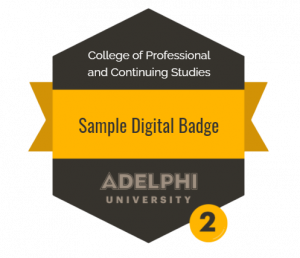 Sample of a Digital Badge:  College of Professional and Continuing Studies